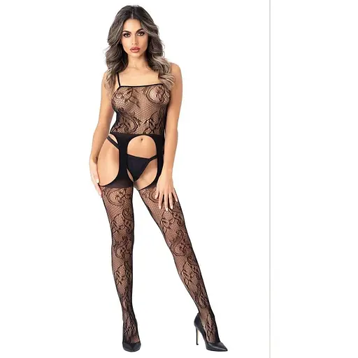 Бодістокінг Daring Intimates Floral Suspender чорний