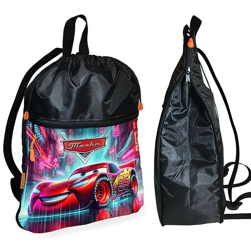 Рюкзак-мішок для взуття, спортивної форми Тачки Блискавка Маквін дитяча сумка для змінки з розширювачем (01440)