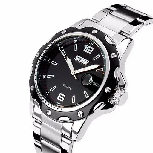 Чоловічий наручний годинник Skmei Robby Steel 0992S Сріблястий з чорним
