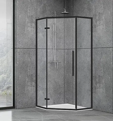 Душова кабіна Dusel DL197HB Black Matt 900x900x1900, Чорний матовий, Універсальна, прозорий, 90x90 - фото 1