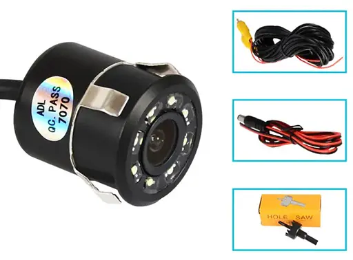 Автомобільна камера заднього виду врізна тип Вічко з інфрачервоним підсвічуванням IP67 18.5 мм Чорний - фото 7