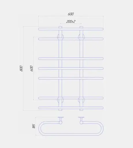 Рушникосушка водяна Deffi Британіка П7 600x800 мм нижнє підключення 30412 - фото 3