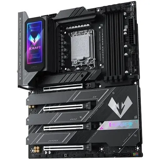 Материнская плата Maxsun LGA1851, iCraft Z890 PACIFIC, Z890, 4xDDR5, Int.Video(CPU), 4xSATA3, 1xPCI-E 16x 5.0, 1x PCI-E 8x 5.0, 2xPCI-E 4x 4.0, 4xM.2, RTL8126, 9xUSB3.2, 2xType-C, DP/HDMI, WIFI7+BT5.4, 16 фаз, отладка, ARGB, ATX - фото 4