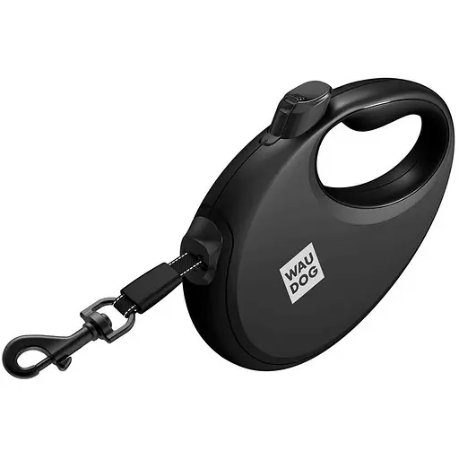 Повідець-рулетка для собак Waudog R-leash з контейнером для пакетів, світловідбивна стрічка, М, до 20 кг, 5 м, чорний - фото 3