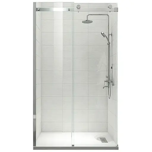Двері в нішу Koer SR SD01-140x200-TR-01 прозоре скло Easy Clean 8 мм, хром KR5380, універсальні, прозорий, хром - фото 1