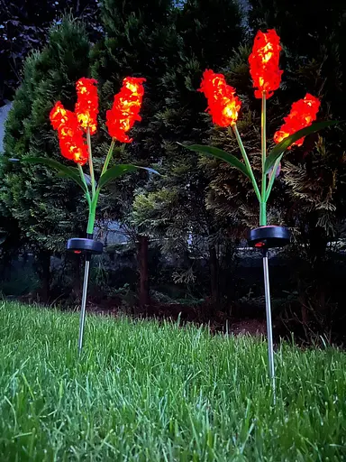 Світильники Sun Lamp садові на сонячній батареї декоративні квіти гіацинт 2 шт - фото 5