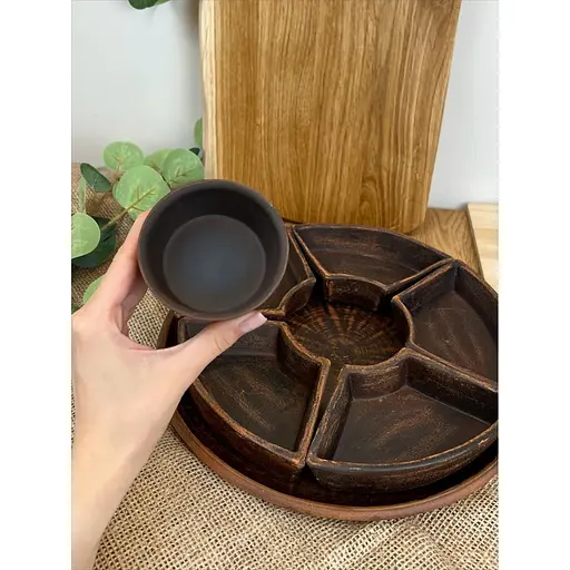 Менажниця керамічна (глиняна) Гладка 30 см  - фото 6