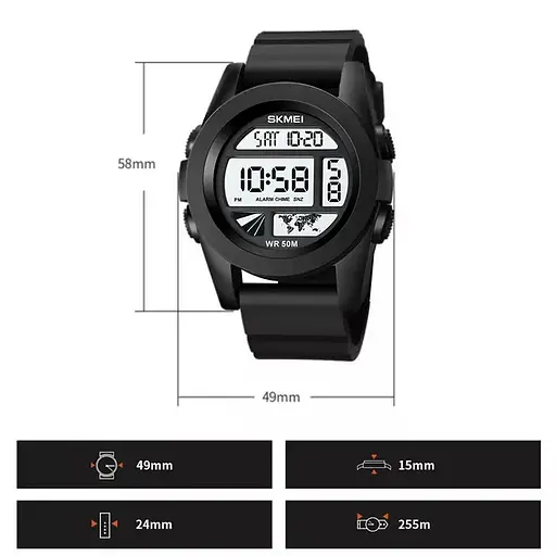 Чоловічий спортивний годинник Skmei 1906 (Білий циферблат) - фото 6