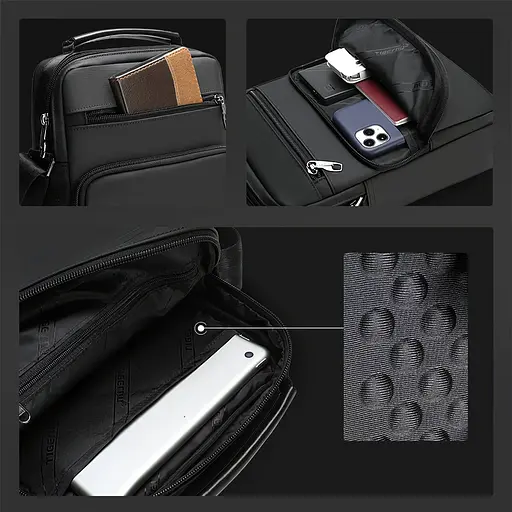 Міська сумка через плече Tigernu T-L5200 4л з відсіком для планшета 7.9'' Black (17065) - фото 4