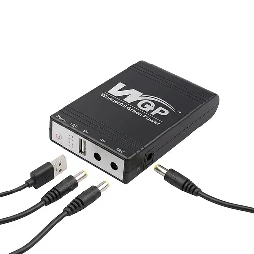 Джерело безперебійного живлення Mini UPS WGP UPS1032 10400mAh 5V/9V/12V, Li-ion 4*2.6Ah, для роутера та оптичного терміналу (42-00254) - фото 9