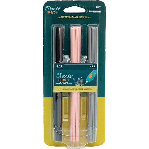 Набор стержней для 3D-ручки 3Doodler Start 75 шт Черный/Розовый/Серый (3DS-ECO-MIX3-75) [113403]
