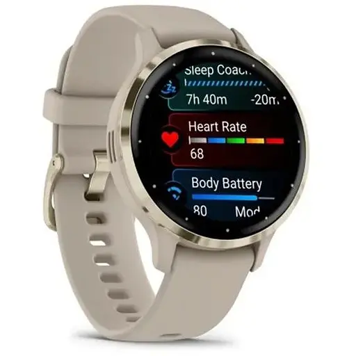 Смарт-часы Garmin Venu 3S корпус цвета французский серый с золотистым стальным безелем и силиконовым ремешком - фото 1