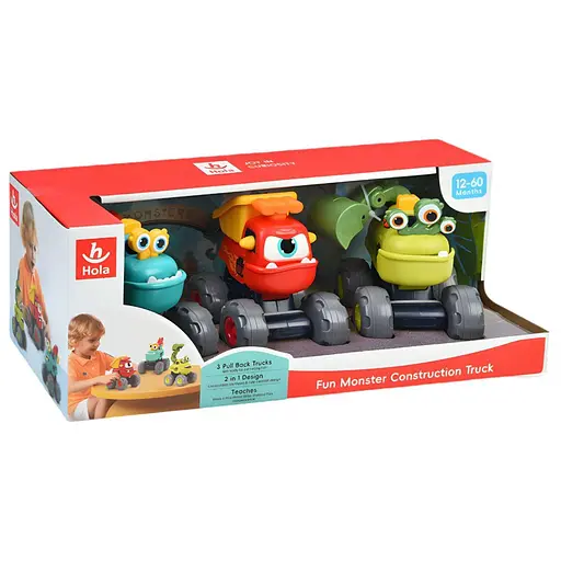 Набір інерційних машинок Hola HE7911 — 3 спецтехніки з рухомими деталями, 11 см - фото 2