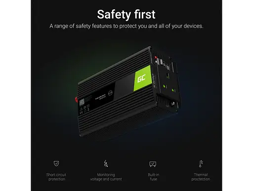 Перетворювач напруги інвертор Green Cell 24V на 230 V 500 W/1000W UK - фото 3