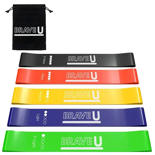 Резинки для фітнесу BraveU спортивні набір еспандер 5 шт