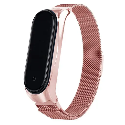 Ремешок Milanese Loop Design для Xiaomi Mi Band 3/4 Rose Gold