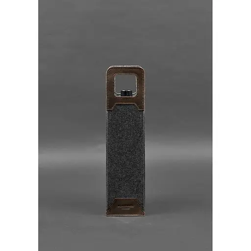 Чехол для вина BlankNote Краст 1.0 из фетра с кожаными вставками темно-коричневый - фото 5