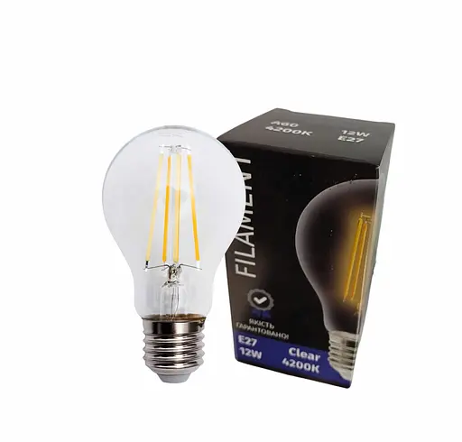Лампочка 4102 SIRIUSSTAR LED filament clear 12W (A60-4200K-E27)