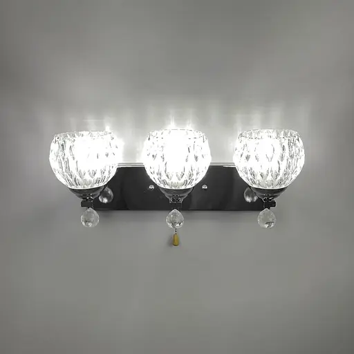 Вишуканий стіновий світильник у корпусі кольору чорний хром Line F Арт. 10130/3  - фото 5