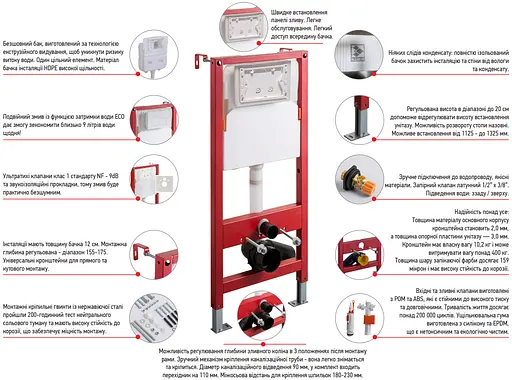 Інсталяція для унітазу Koer KT-0401 (без панелі змиву) KR5166 - фото 8