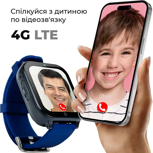 Смарт-часы JETIX DF100 Pro c 4G видеозвонком, виброзвонком и влагозащитой IP67 - Blue - фото 2