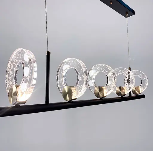 Стильная удлиненная люстра в черном каркасе Line.F G 068/5L - фото 6