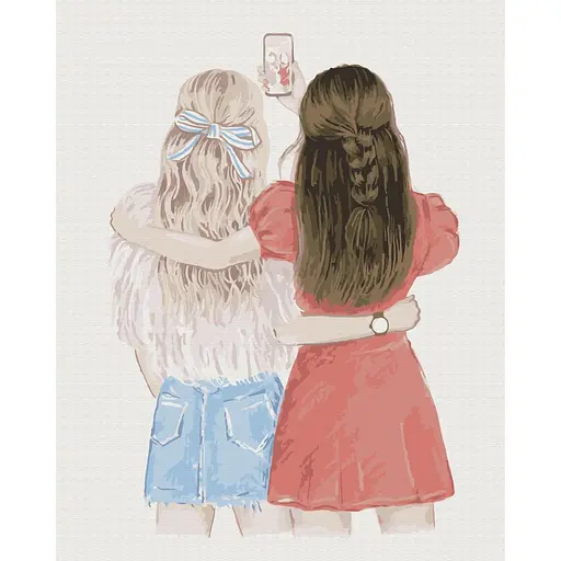 Картина по номерам Селфи подружек Brushme 40x50 см разноцветная 000277859 - фото 1