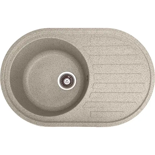 Гранітна кухонна мийка Romzha Elegancia 77 Gri (802) з крилом - фото 1