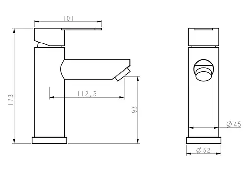 Змішувач для умивальника Brinex Pure 001F Graphite BRIPUR001FGRP - фото 5