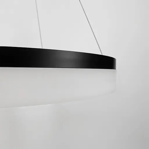 Сучасна кільцева люстра в чорному каркасі у 3-х розмірах | Арт. YO 18 BK | Line F - фото 3