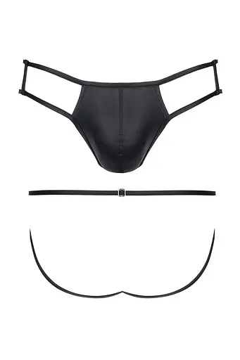 Чоловічі стрінги Regnes Fetish Planet wetlook otwartym M (чорний) - фото 9