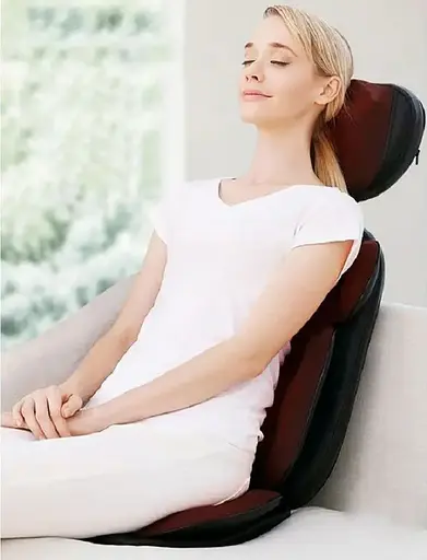 Массажная накидка Shuo для спины и шеи (роликовый массаж, вибрация, подогрев) - фото 9