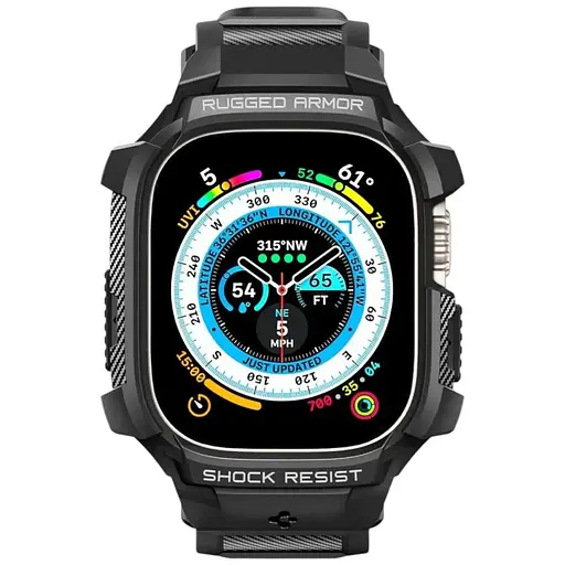Чохол та ремінець Spigen Rugged Armor Pro Band для Apple Watch Ultra 49 мм Black (ACS05460)