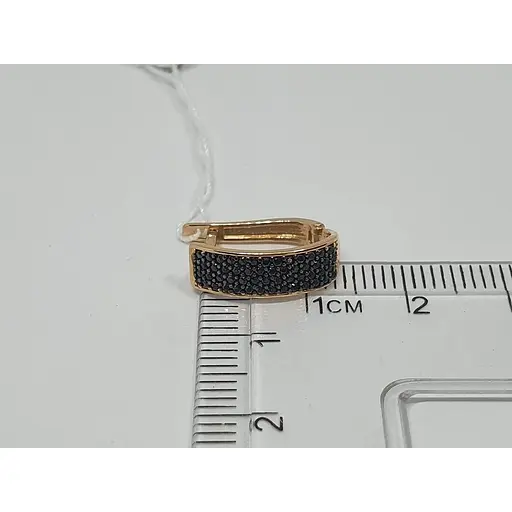 Золотые серьги Favoritum с черными фианитами. 211802_Ч - фото 4