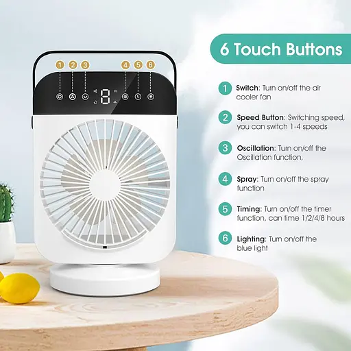 Осцилирующий мини-мобильный настольный вентилятор - фото 2