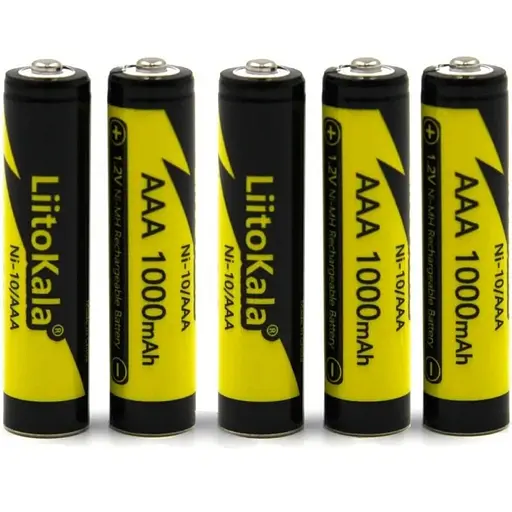 Аккумулятор AAA 1000mAh, 1.2V NI-MH, rechargeable battery, LiitoKala, blister 5 pcs