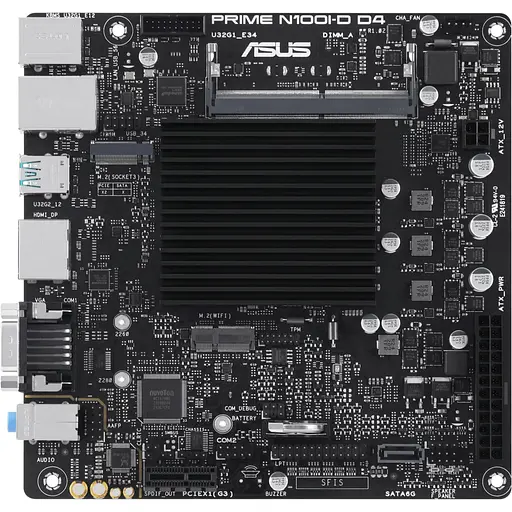 Материнская плата Asus Prime N100I-D D4-CSM CPU Intel N100 Quad-Core 2.0GHz 1xDDR4 SO-DIMM D-Sub HDMI DP Com mITX