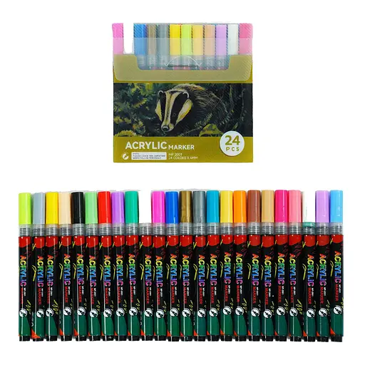 Акрилові маркери C 65269 24шт, в слюді (6900067652690) - фото 2