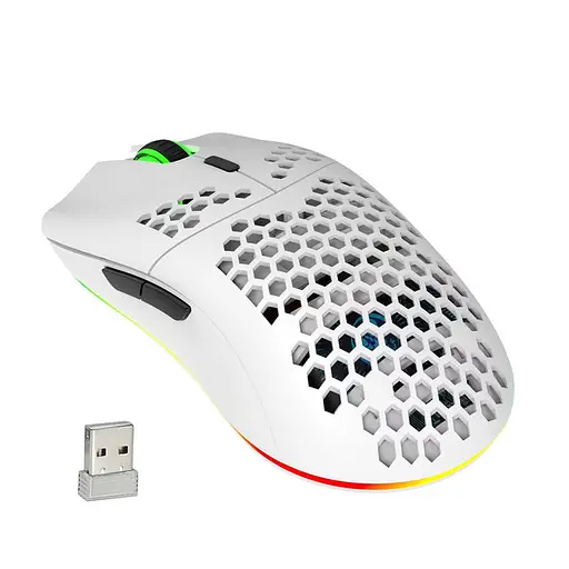 Компьютерная мышь HYSJ Т66 беспроводная с аккумулятором и подсветкой 2,4G White - фото 2