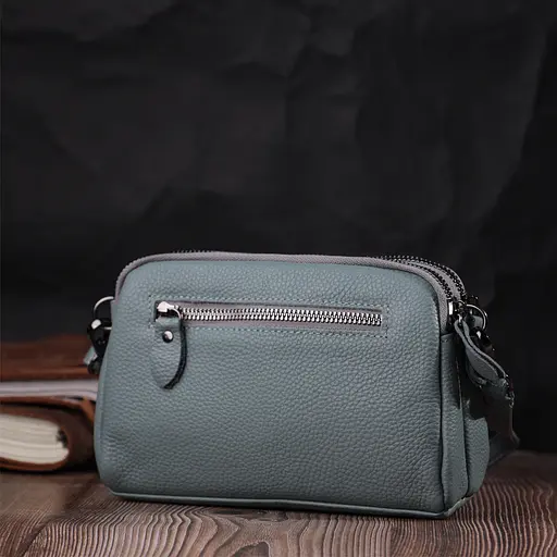 Женская повседневная сумка Vintage на два отделения из натуральной кожи 19х12.5х6.5 см sum0029028 - фото 9