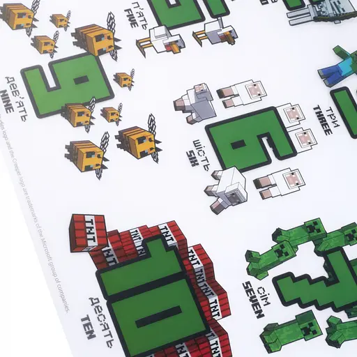 Підкладка пластикова для столу Yes Minecraft Modes числа (492364) - фото 2