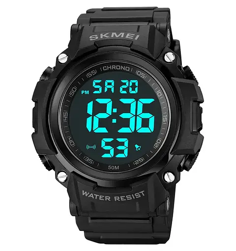 Чоловічий спортивний годинник Skmei 1886 (Чорний з чорним) - фото 2
