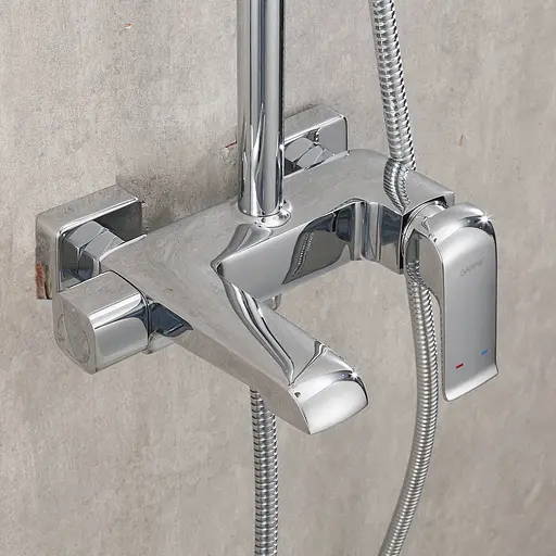 Душова система Gappo G2450-8, вилив - перемикач на лійку, 3-функції, Хром - фото 2