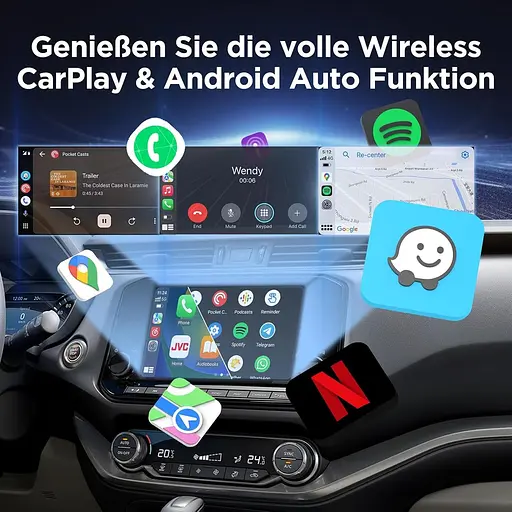 Бездротовий адаптер Carplay та автомобільний бездротовий адаптер Android DYUZO, міні-бездротовий адаптер Carplay 2-в-1 для CarPlay - фото 4