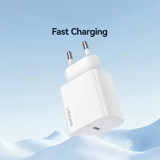 МЗП Usams US-OYXLTZ01 CC226 PD20W (1USB-C) + кабель Type-C to Type-C White - фото 6