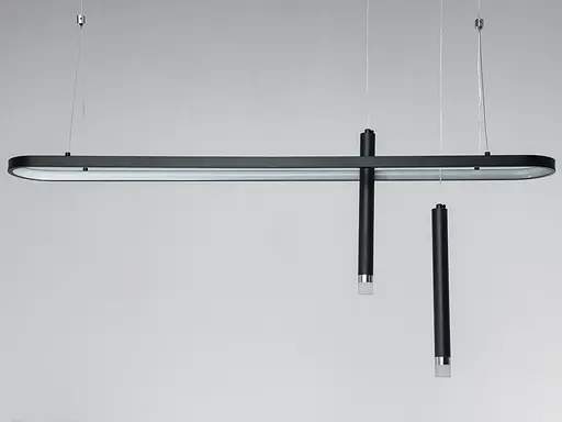 Люстра подвесная LED Diasha черная овальная 57 Вт - фото 3