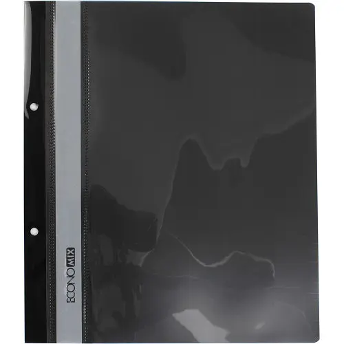 Папка-швидкозшивач А5 чорна E31506-01 Economix з перфорацією прозорий верх (404457231506901) - фото 1