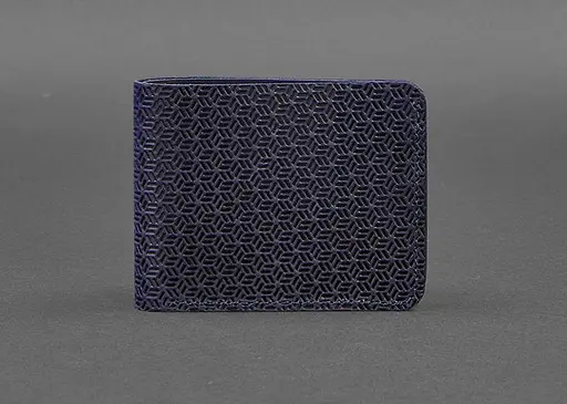 Кожаный портмоне 4.4 (с зажимом) синий Crazy Horse карбон - фото 1