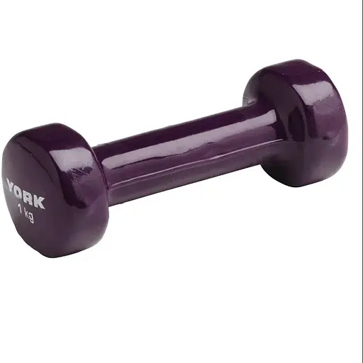 Гантели для фитнеса York Fitness виниловые круглые 2х1кг фиолетовый - фото 3
