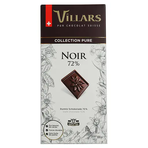 Шоколад Villars черный 72% 100 г (437335)